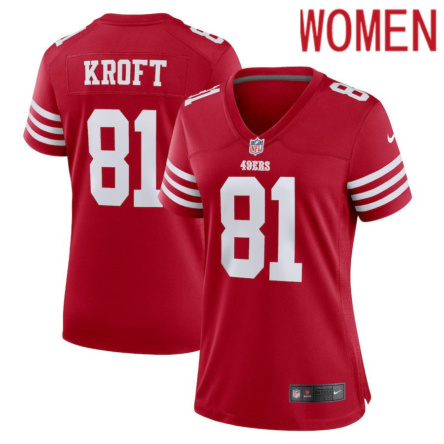 Women San Francisco 49ers #81 Tyler Kroft Nike Scarlet Game Player NFL Jersey->women nfl jersey->Women Jersey